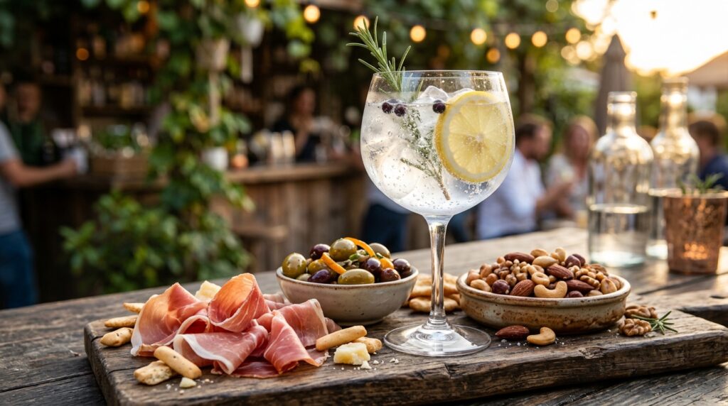 Gin_tonic_glass_with_appetizers
